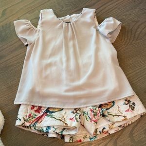 Patachou girls top and short set size 5